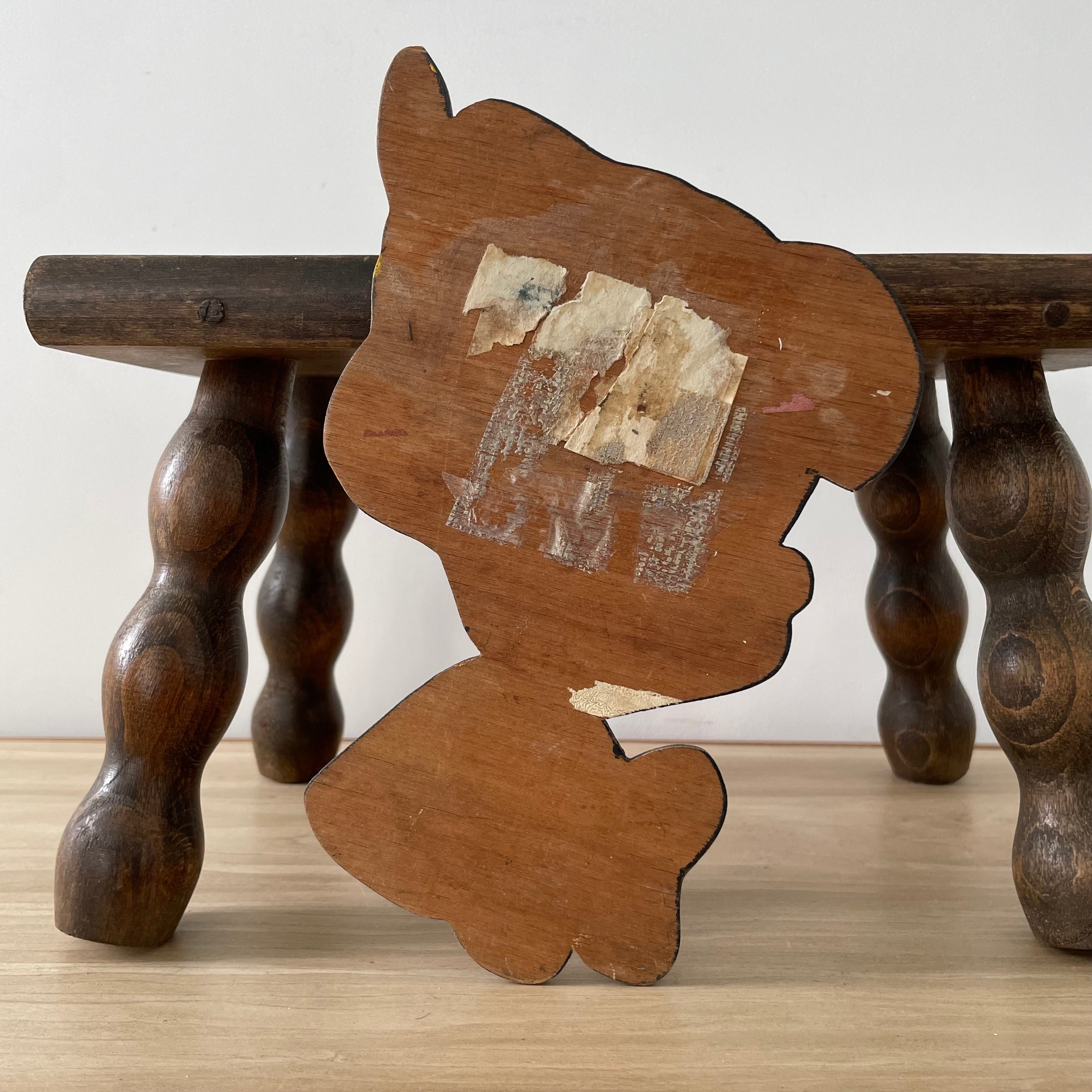 Vintage Wooden Pinocchio Wall Plaque – Hand-Painted Mid-Century Cartoon Nursery Decor