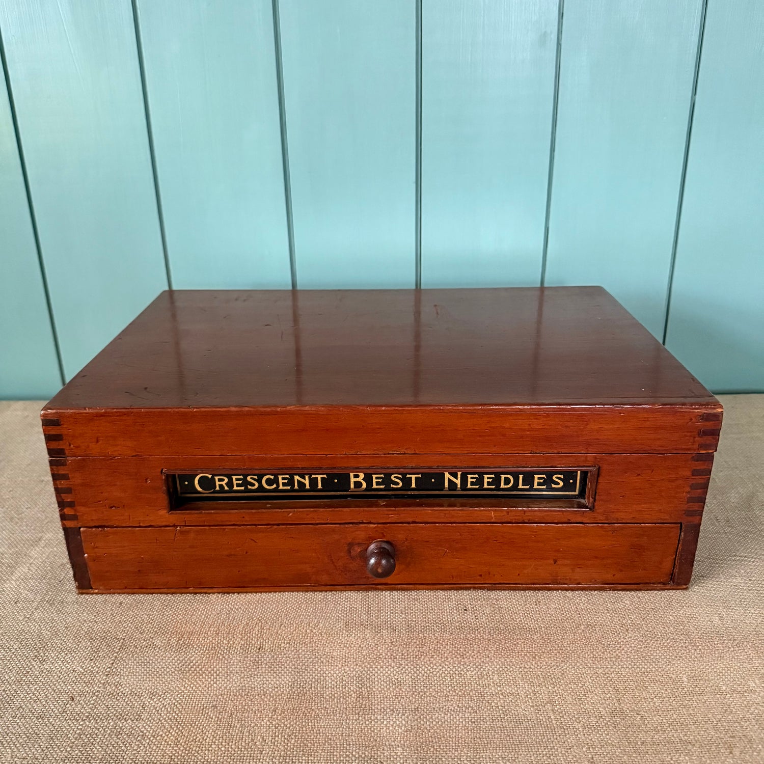 Antique Crescent Best Needles Haberdashery Shop Display Cabinet