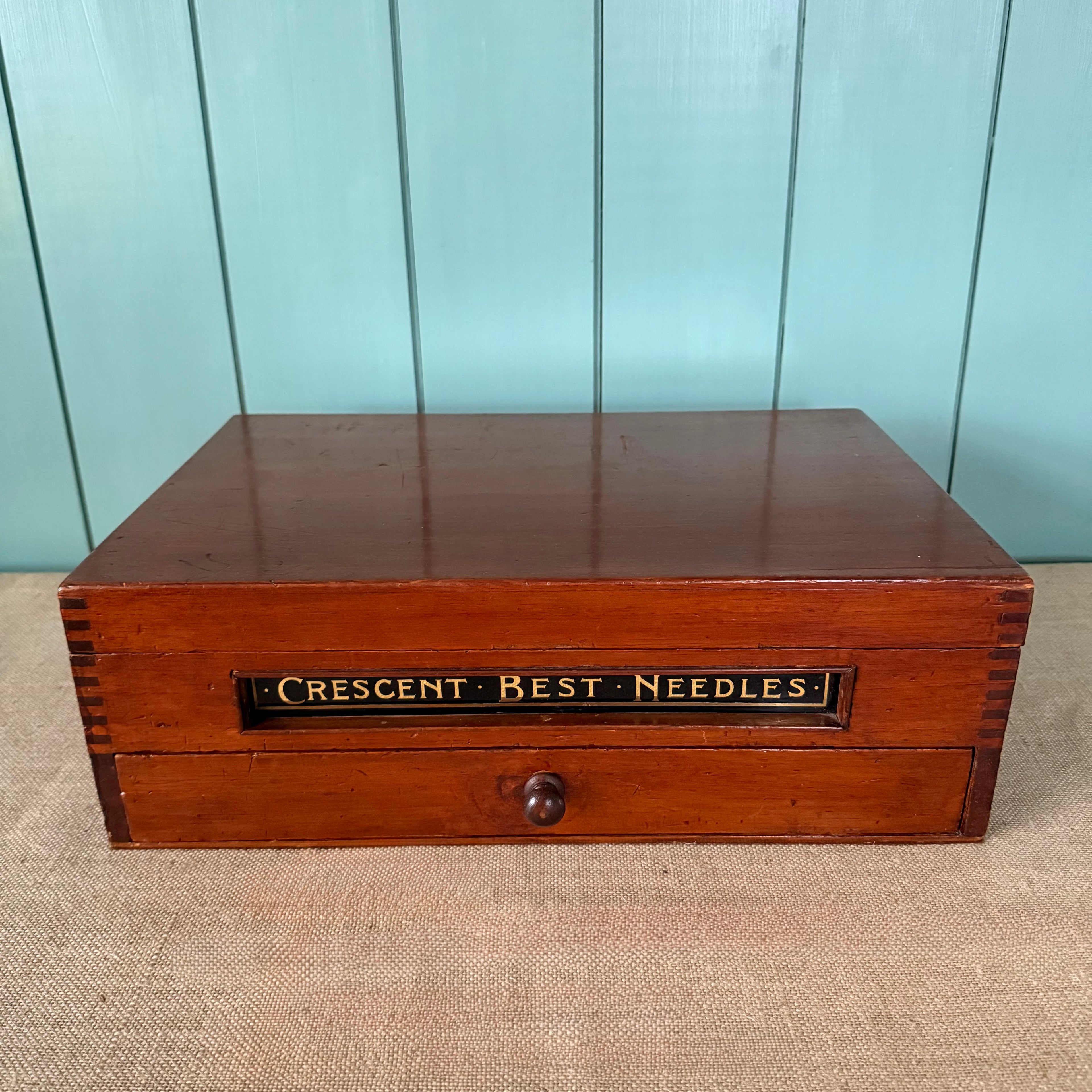 Antique Crescent Best Needles Haberdashery Shop Display Cabinet