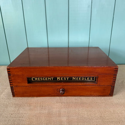 Antique Crescent Best Needles Haberdashery Shop Display Cabinet