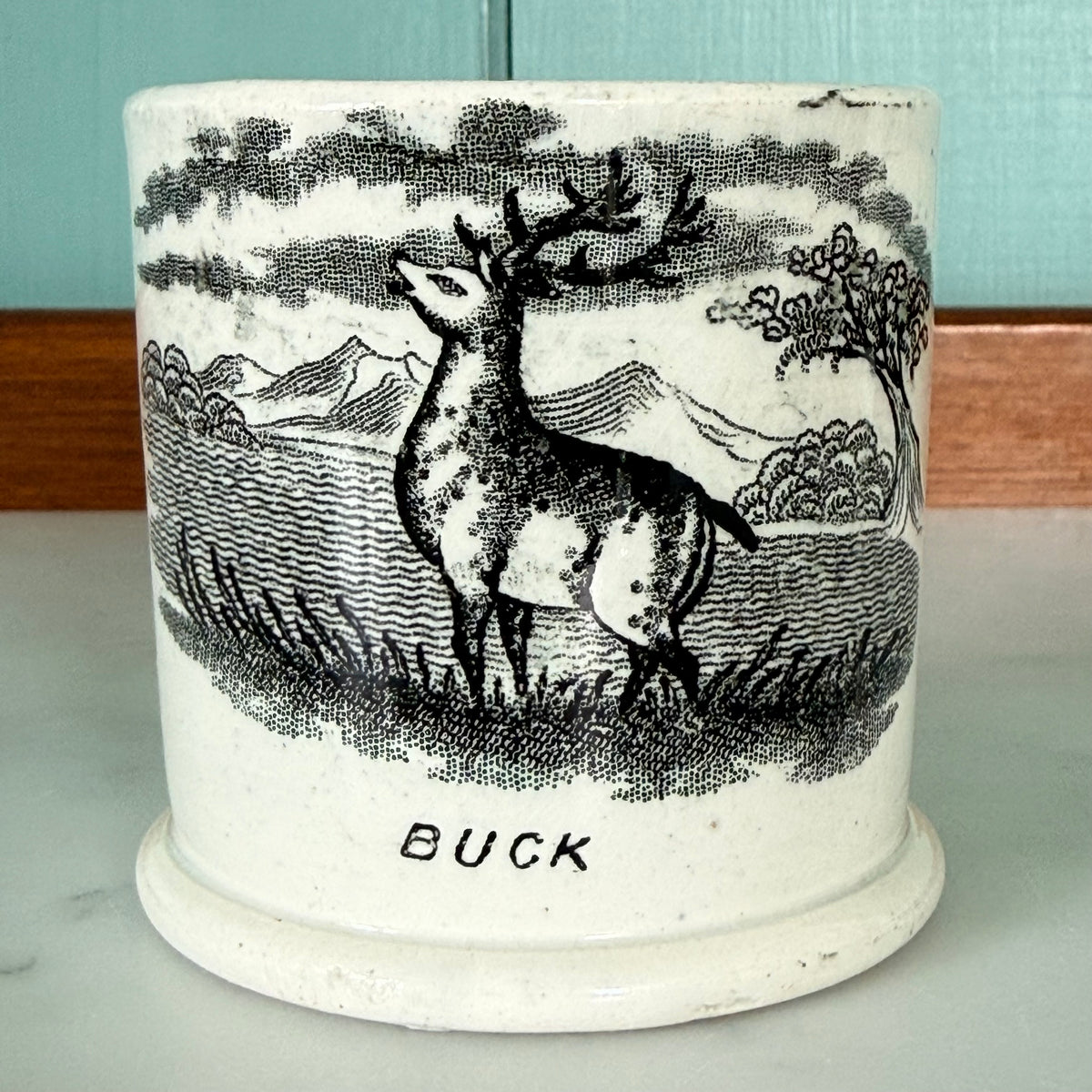 Antique Pearlware Child’s Buck Mug – c.1820–1840