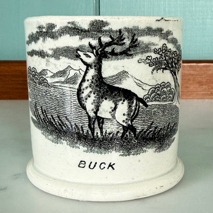 Antique Pearlware Child’s Buck Mug – c.1820–1840