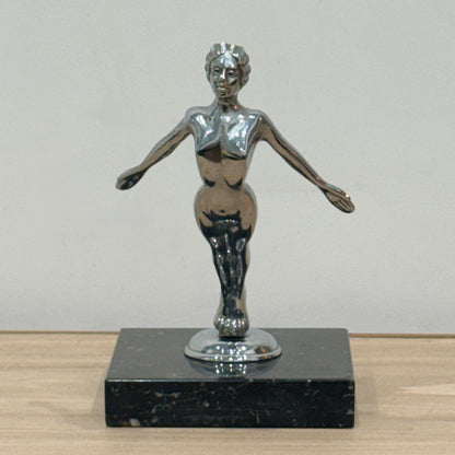Art Deco Desmo Diving Lady Nymph Chrome Car Mascot