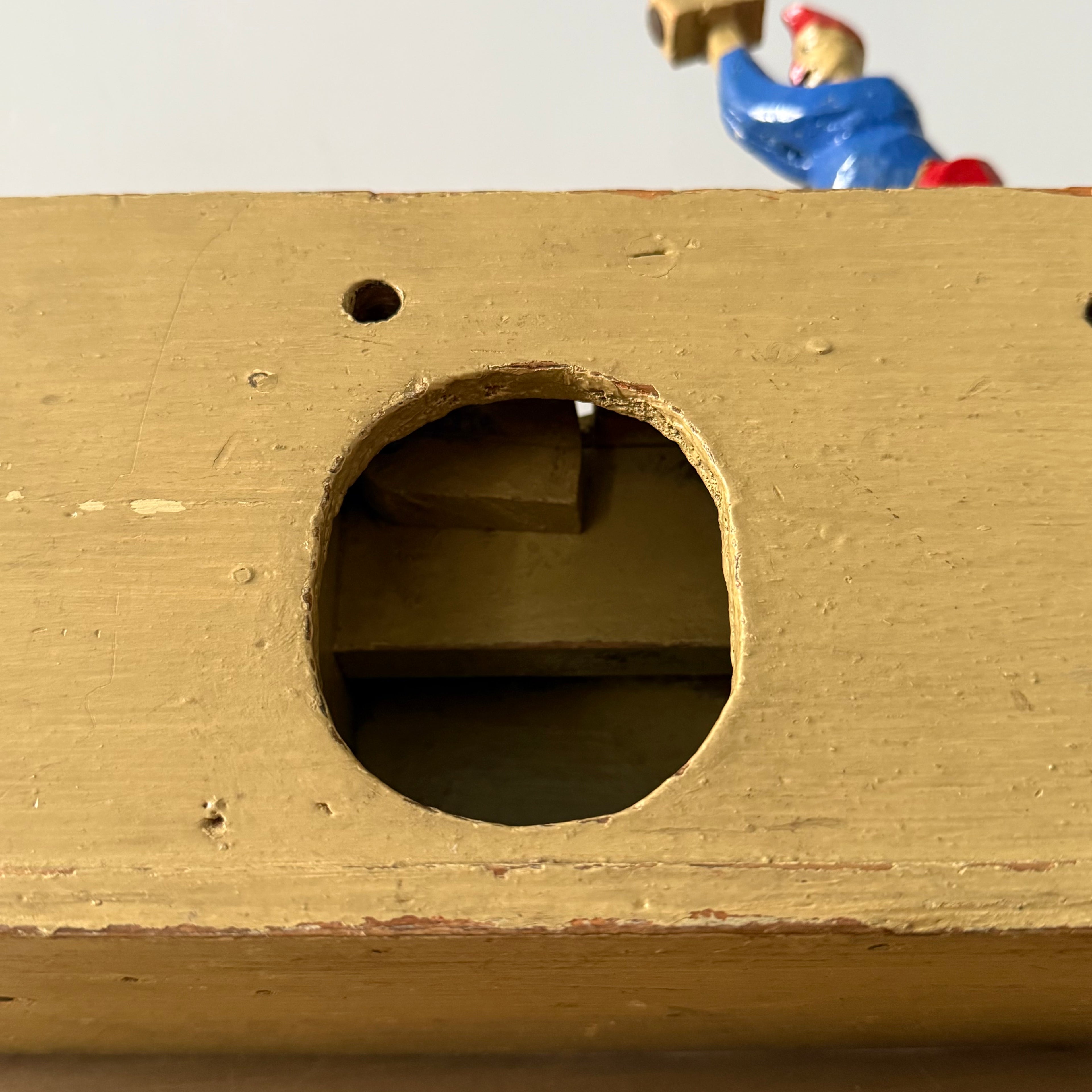 Scratch Built Punch and Judy Style Folk Art Wooden Tableau