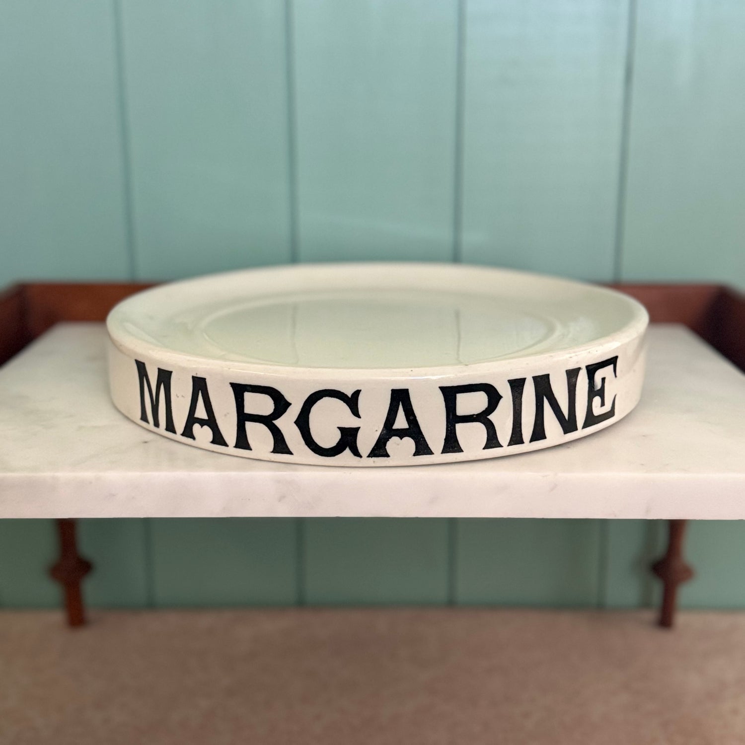 Antique International Tea Co Ironstone Margarine Shop Display Slab