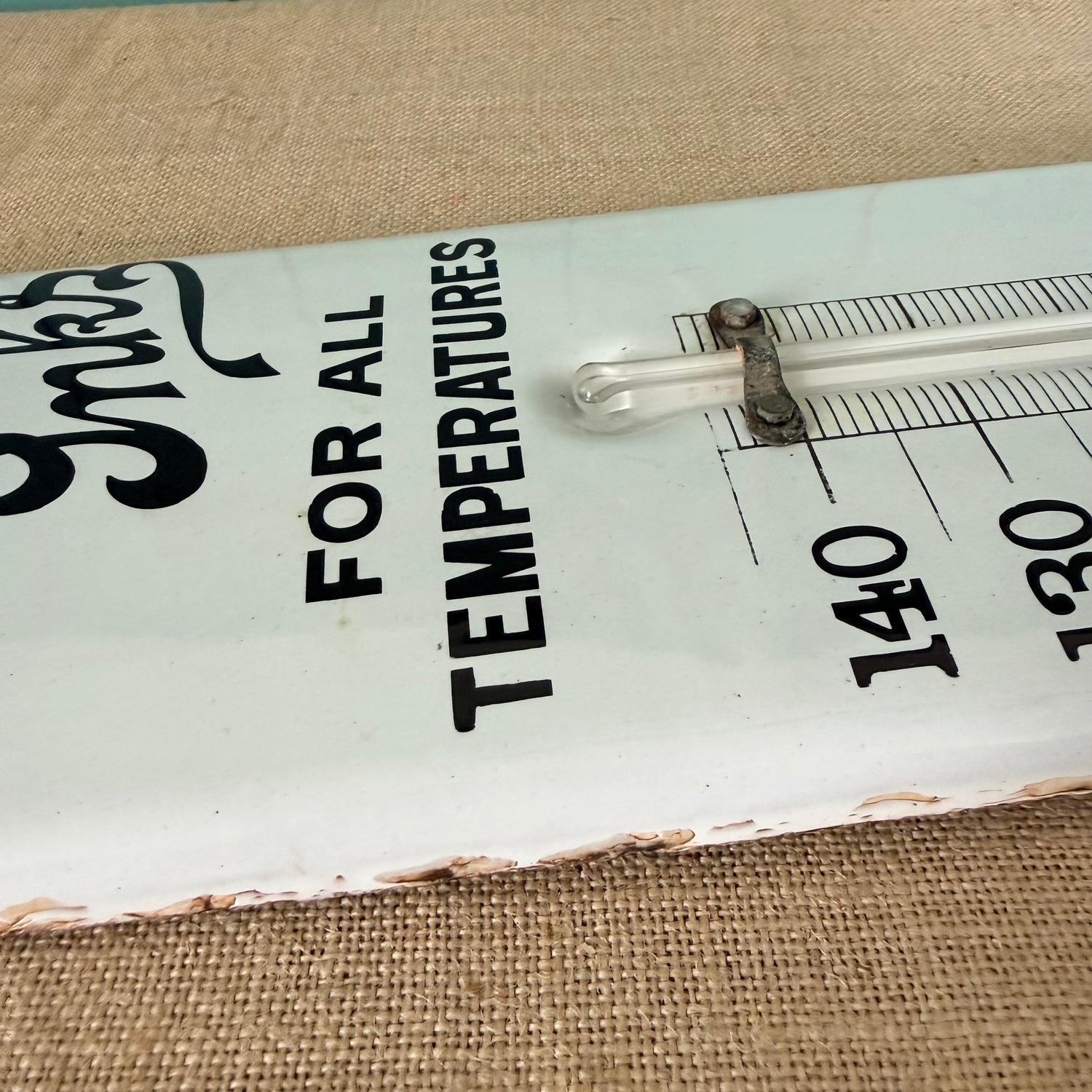 Antique Stephens Ink Enamel Advertising Thermometer Sign