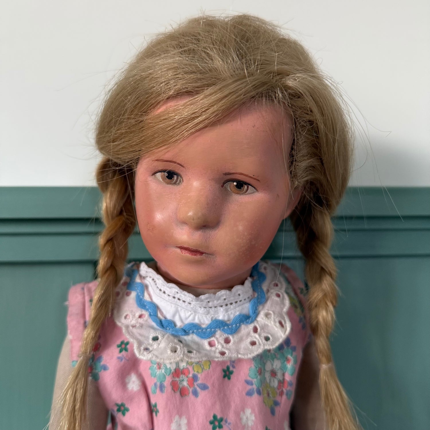 Vintage Käthe Kruse Cloth Doll 50cm Blonde Braids German Doll
