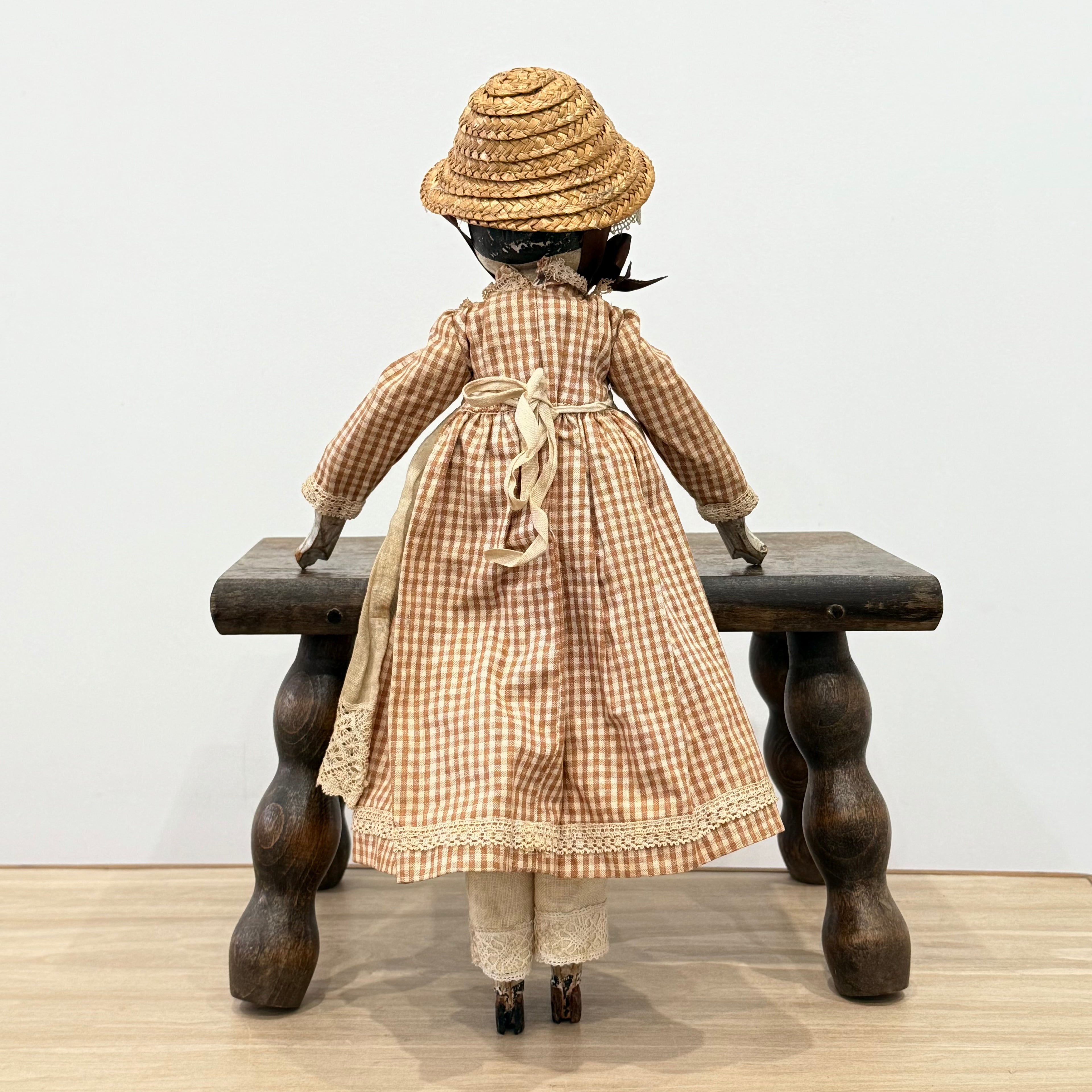 Victorian Peg Doll Folk Art Wooden Doll c1900