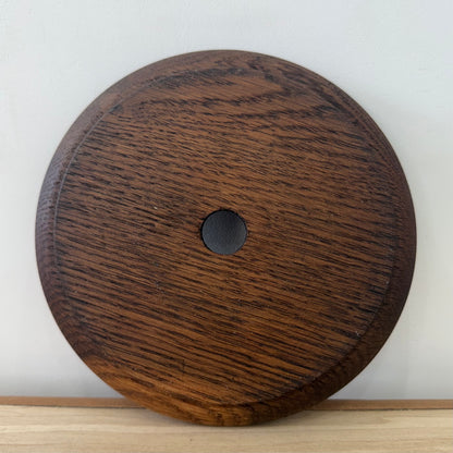 Edwardian Carved Oak Cheese Board with Plate Early 20th Century
