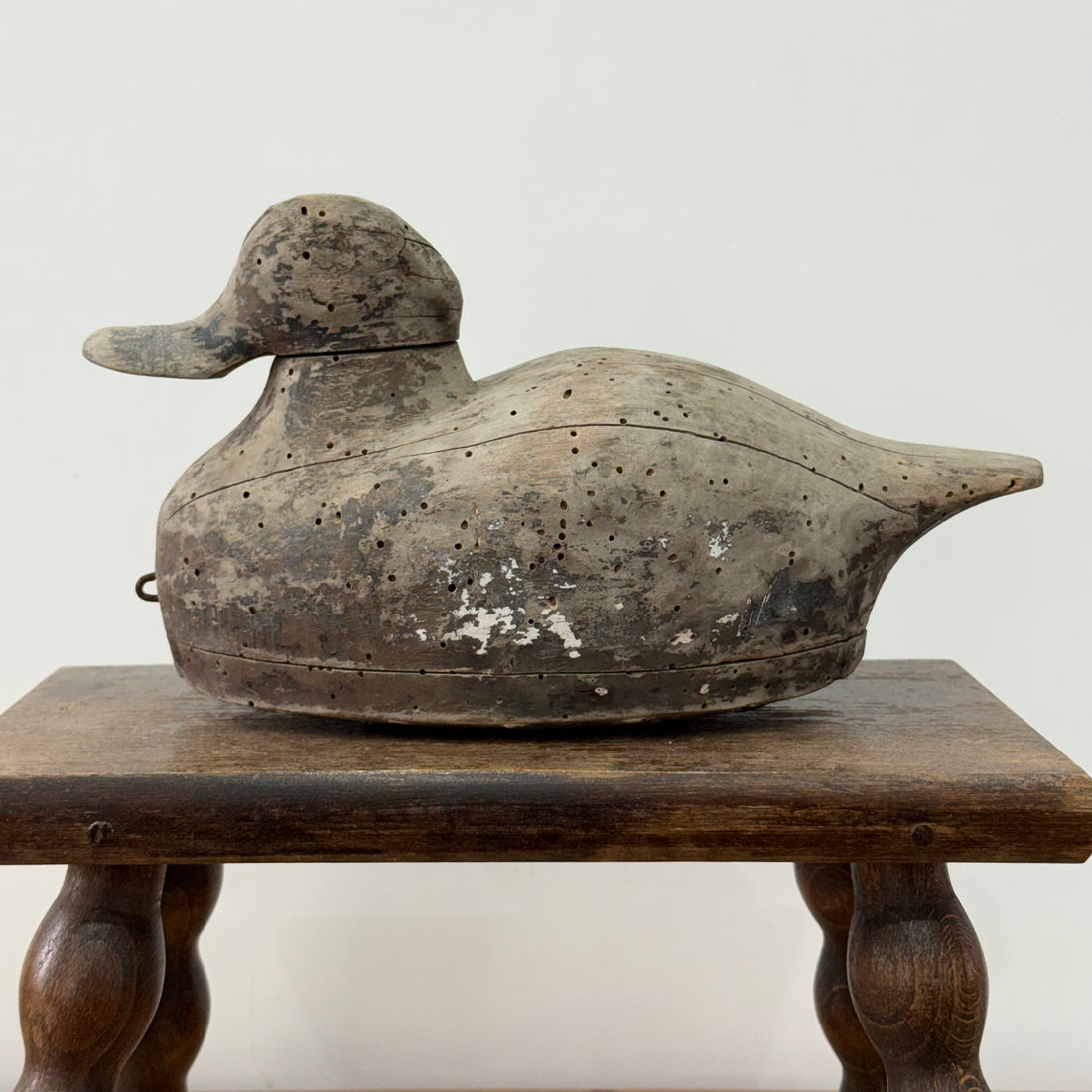 Antique Wooden Duck Decoy Folk Art Hand Carved Shooting Decoy