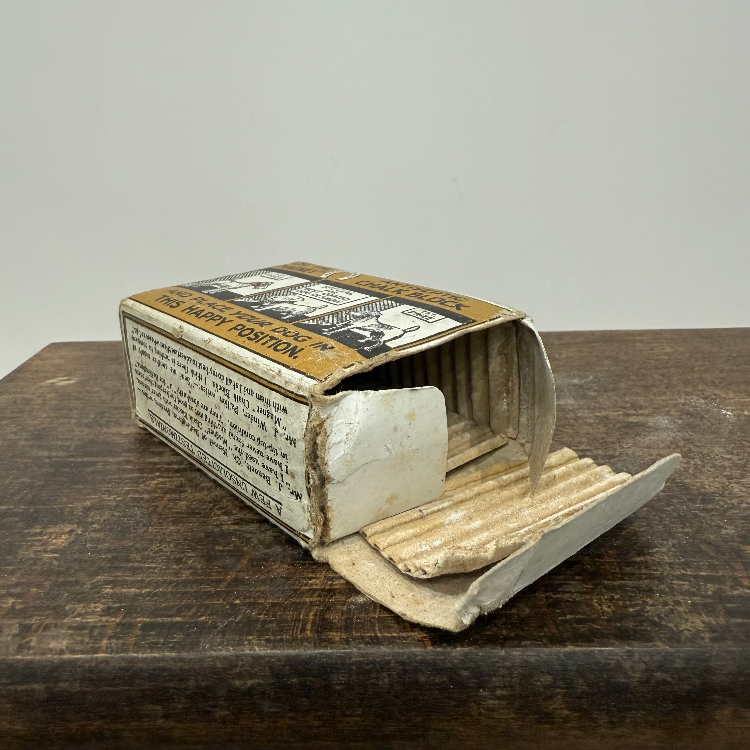Antique Magnet Brand Antiseptic Chalk Block Dog Grooming Box c.1900–1920