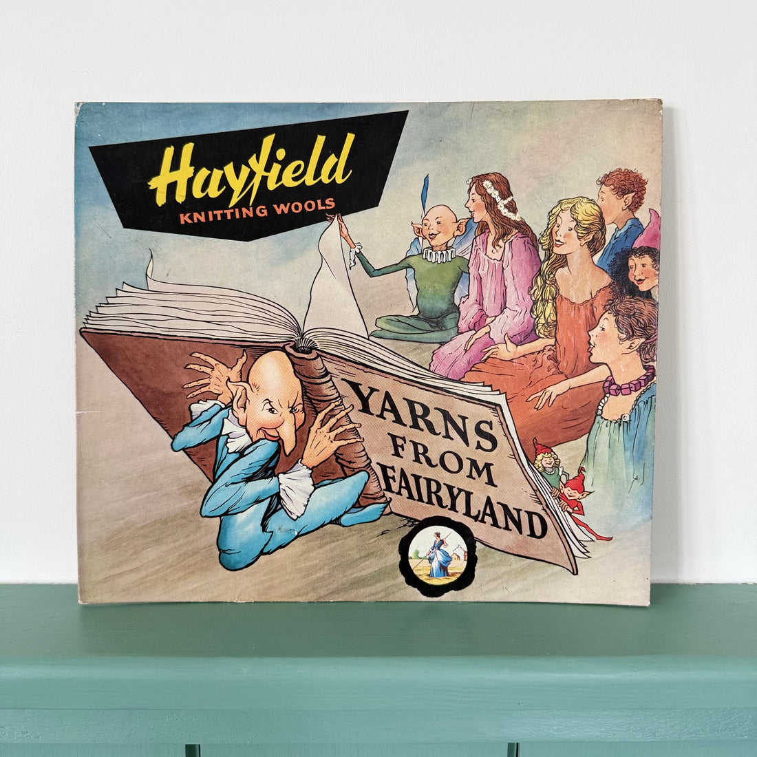 Vintage Hayfield Knitting Wools “Yarns From Fairyland” Display Sign