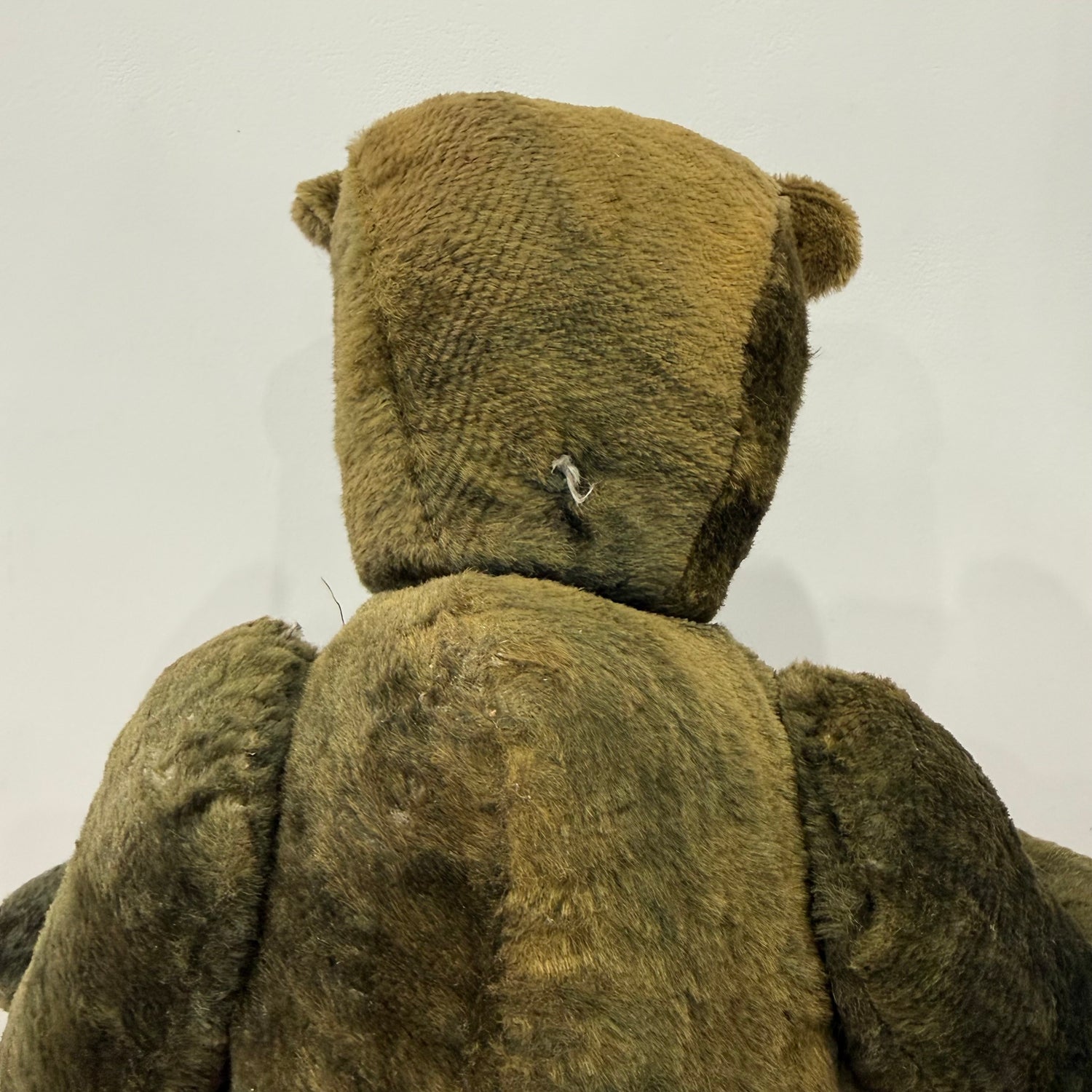 Early 20th Century Straw Filled Plush Teddy Bear Disc Joints 44cm