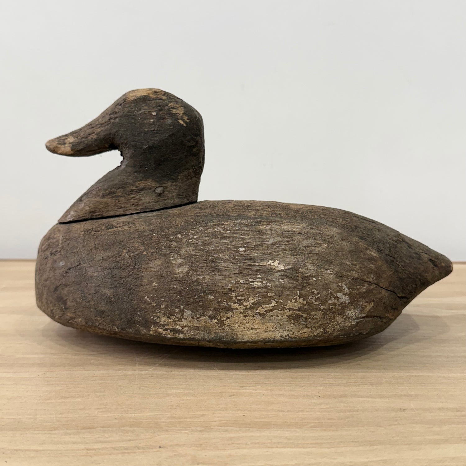 Primitive Wooden Duck Decoy Folk Art Hand Carved British Sculpture