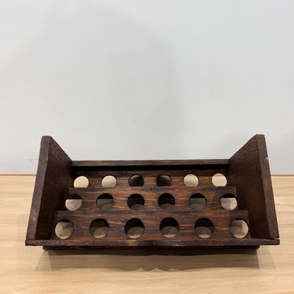 Antique Welsh Cawl Spoon Rack Oak Treen 3 Tier Peg Wall Shelf