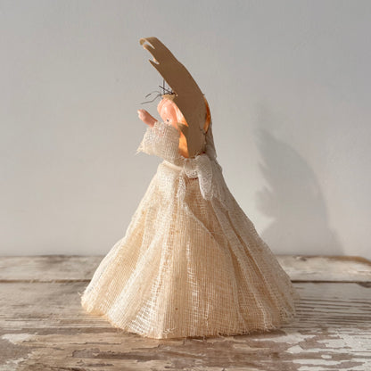 Vintage Christmas Tree Angel with Gold Wings c.1950s–1960s
