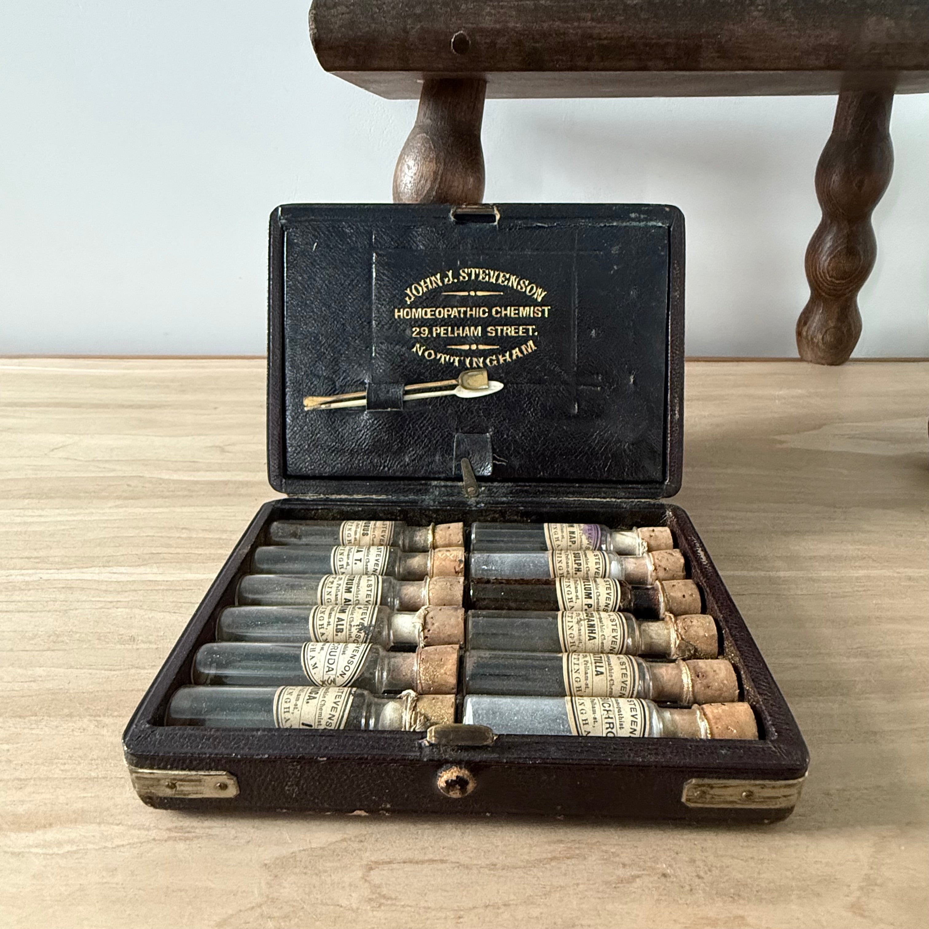 Antique Homeopathic Chemist’s Remedy Case by John J. Stevenson Nottingham