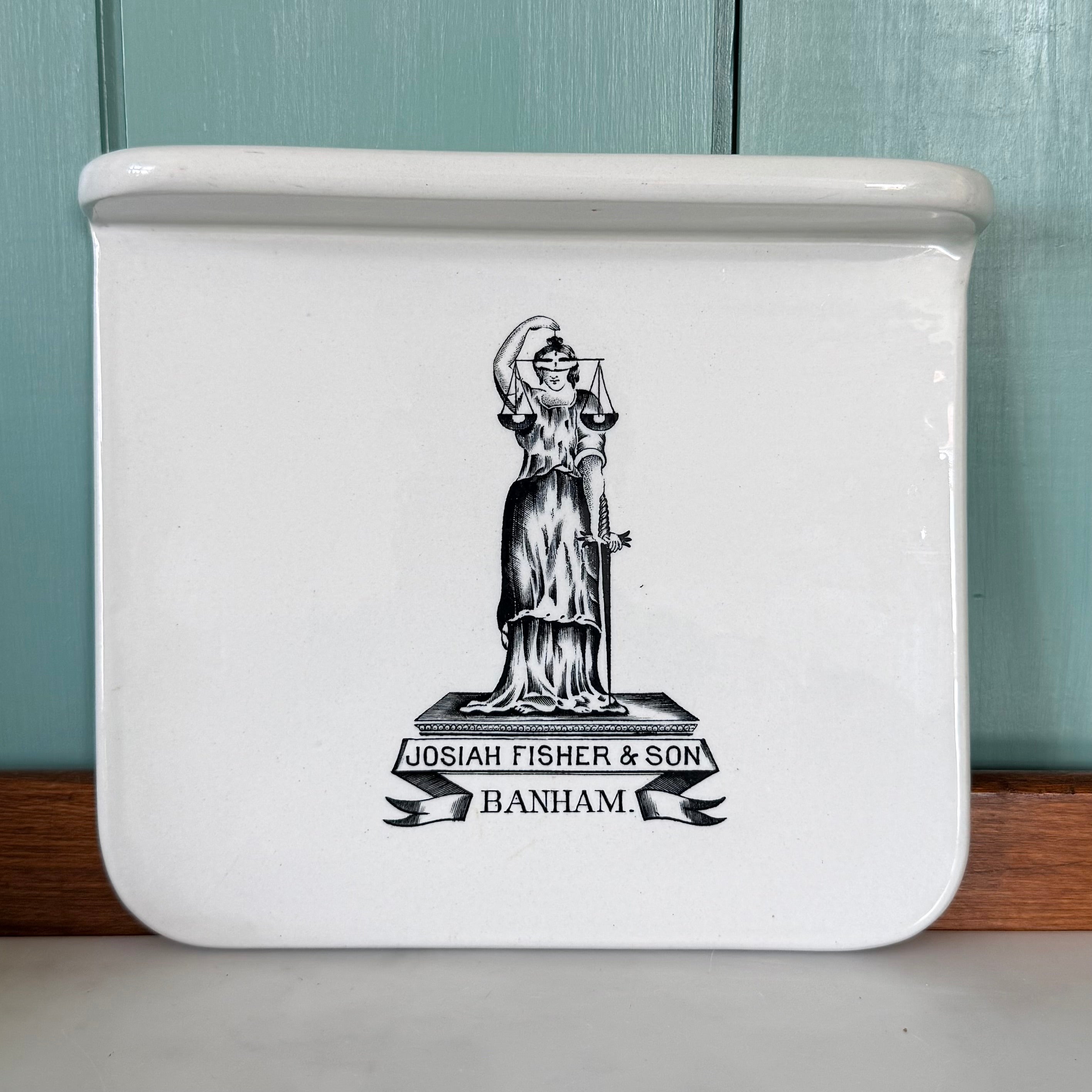 Antique Josiah Fisher &amp;amp; Son Banham Ironstone Scale Plate – Lady Justice