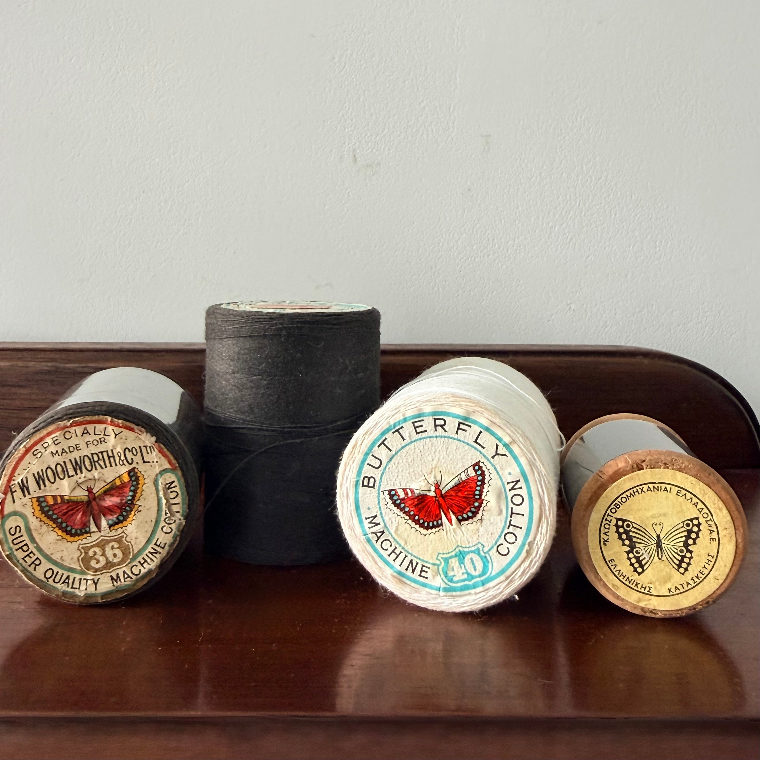 Vintage Butterfly Cotton Reels &amp; Woolworths Thread Spools Collection