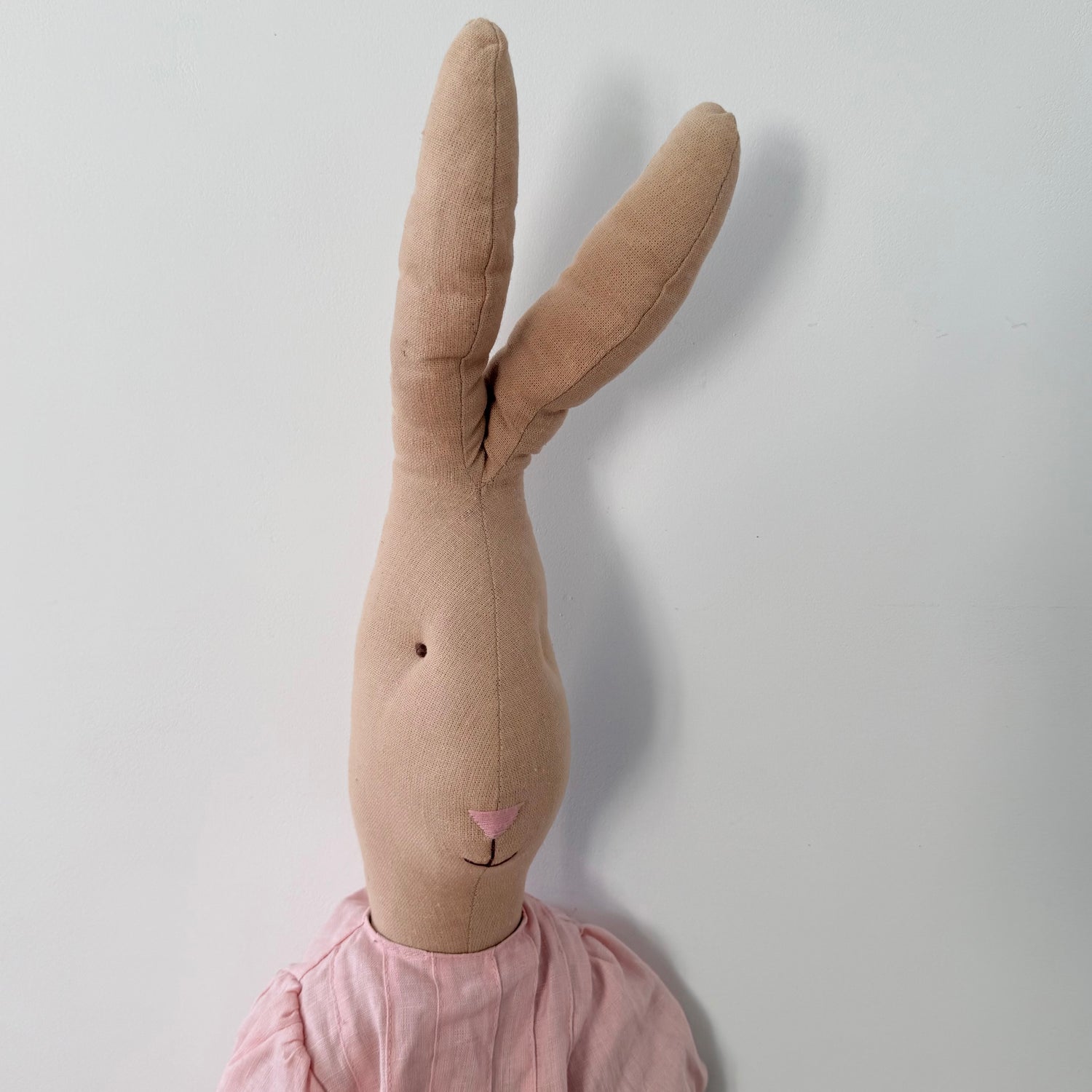 Maileg Giant Bunny 125cm Pink Linen Dress XL Soft Toy Display Piece