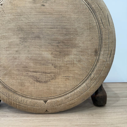 Vintage Carved Wooden “BREAD” Breadboard with Leaf Motif