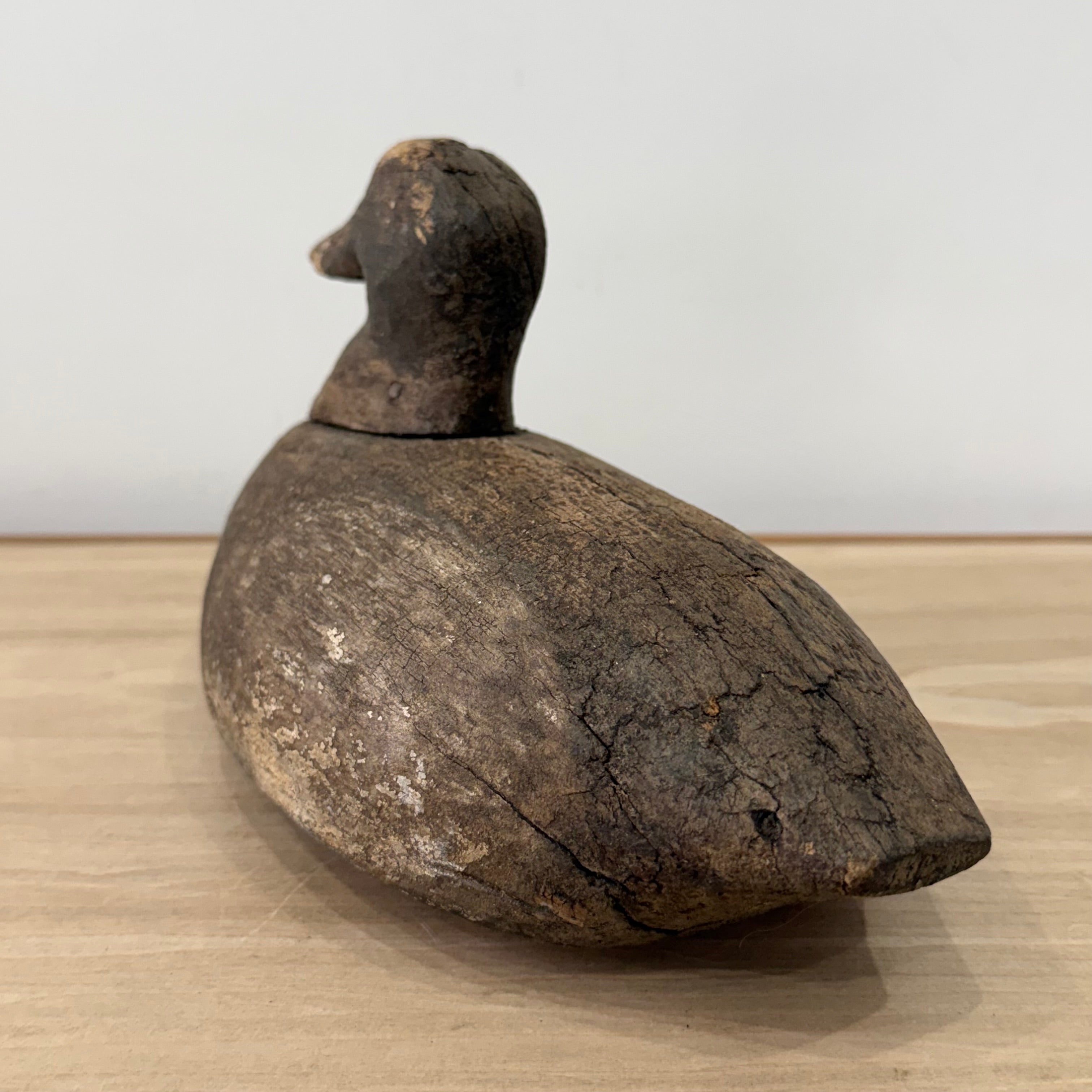 Primitive Wooden Duck Decoy Folk Art Hand Carved British Sculpture