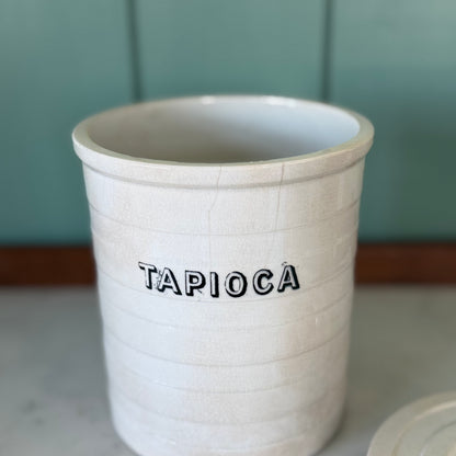 Late Victorian White Ironstone Tapioca Storage Jar