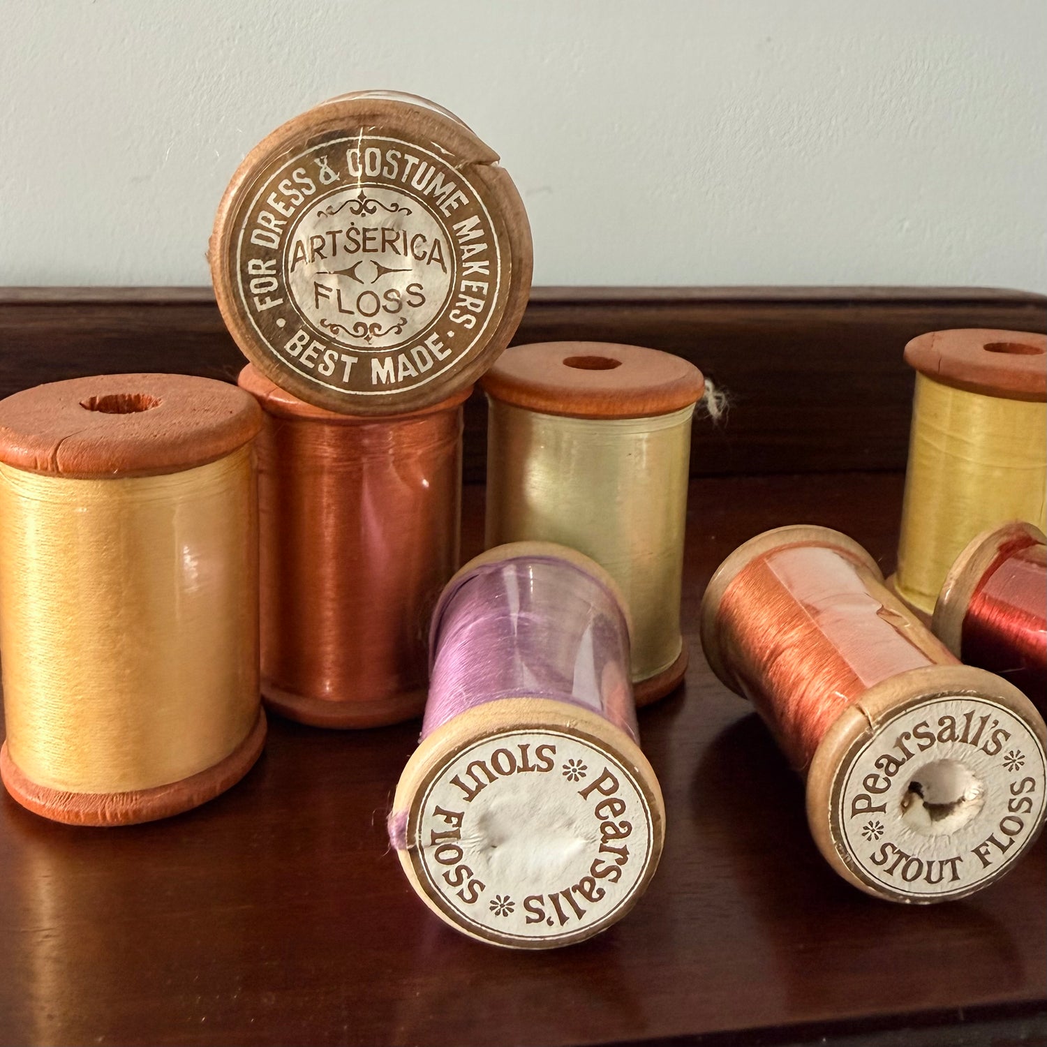 Vintage Pearsall’s Stout Floss &amp; Artserica Floss Silk Spools Fly Tying Costumes