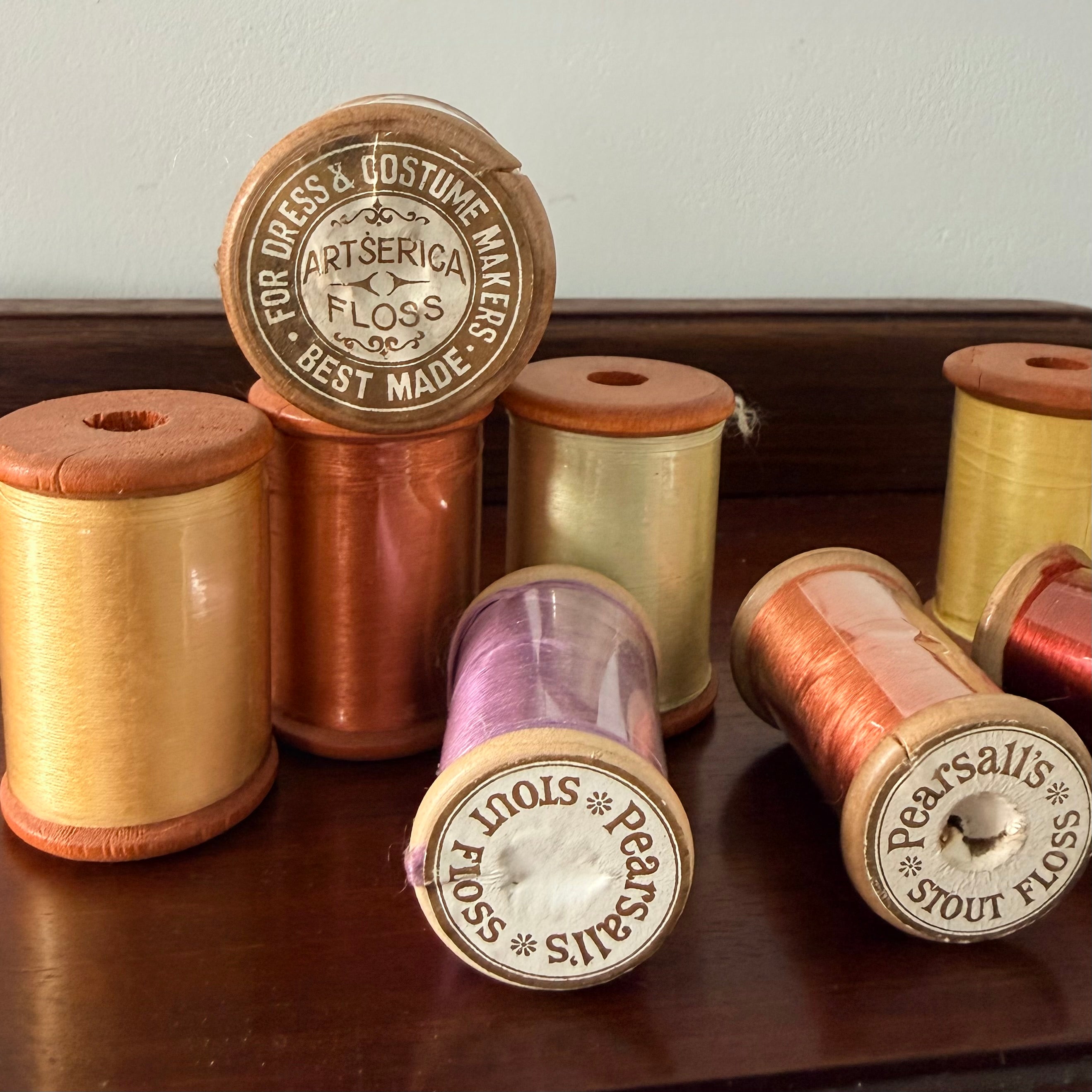 Vintage Pearsall’s Stout Floss &amp; Artserica Floss Silk Spools Fly Tying Costumes