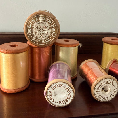 Vintage Pearsall’s Stout Floss &amp; Artserica Floss Silk Spools Fly Tying Costumes