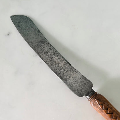 Antique Allinson Bread Knife Carved Treen Handle