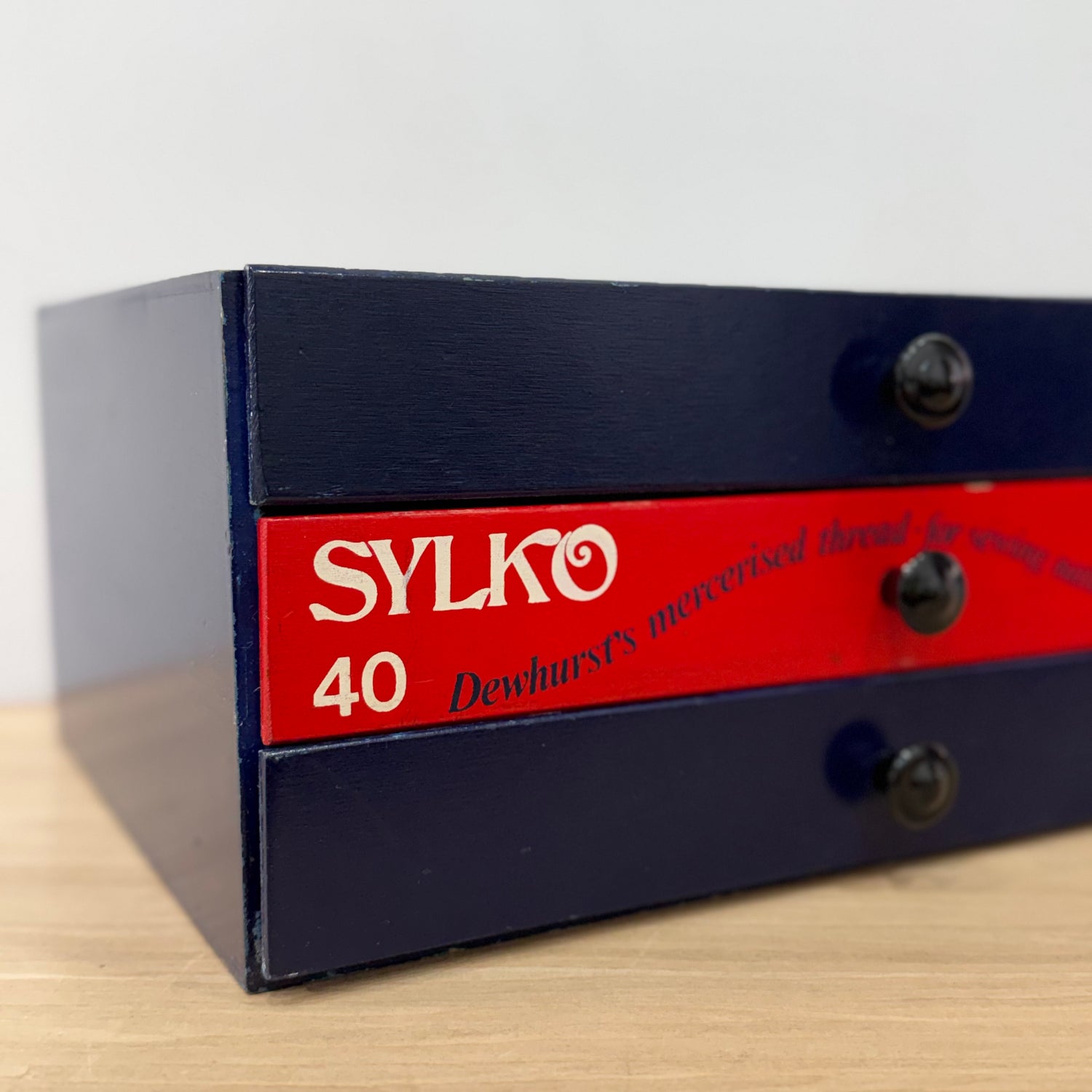 Vintage Sylko Dewhurst’s Sewing Thread Counter Shop Display Drawer Box