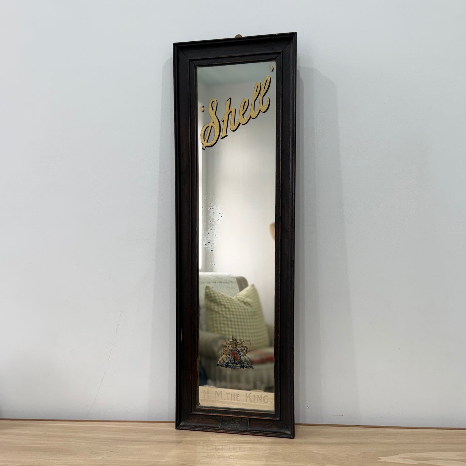 Vintage Shell Petrol Advertising Mirror Royal Warrant British Petroleum BP 1930s