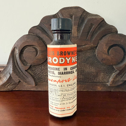 Collis Browne’s Chlorodyne Bottle, Box &amp; Leaflet Vintage Chemist Apothecary Empty