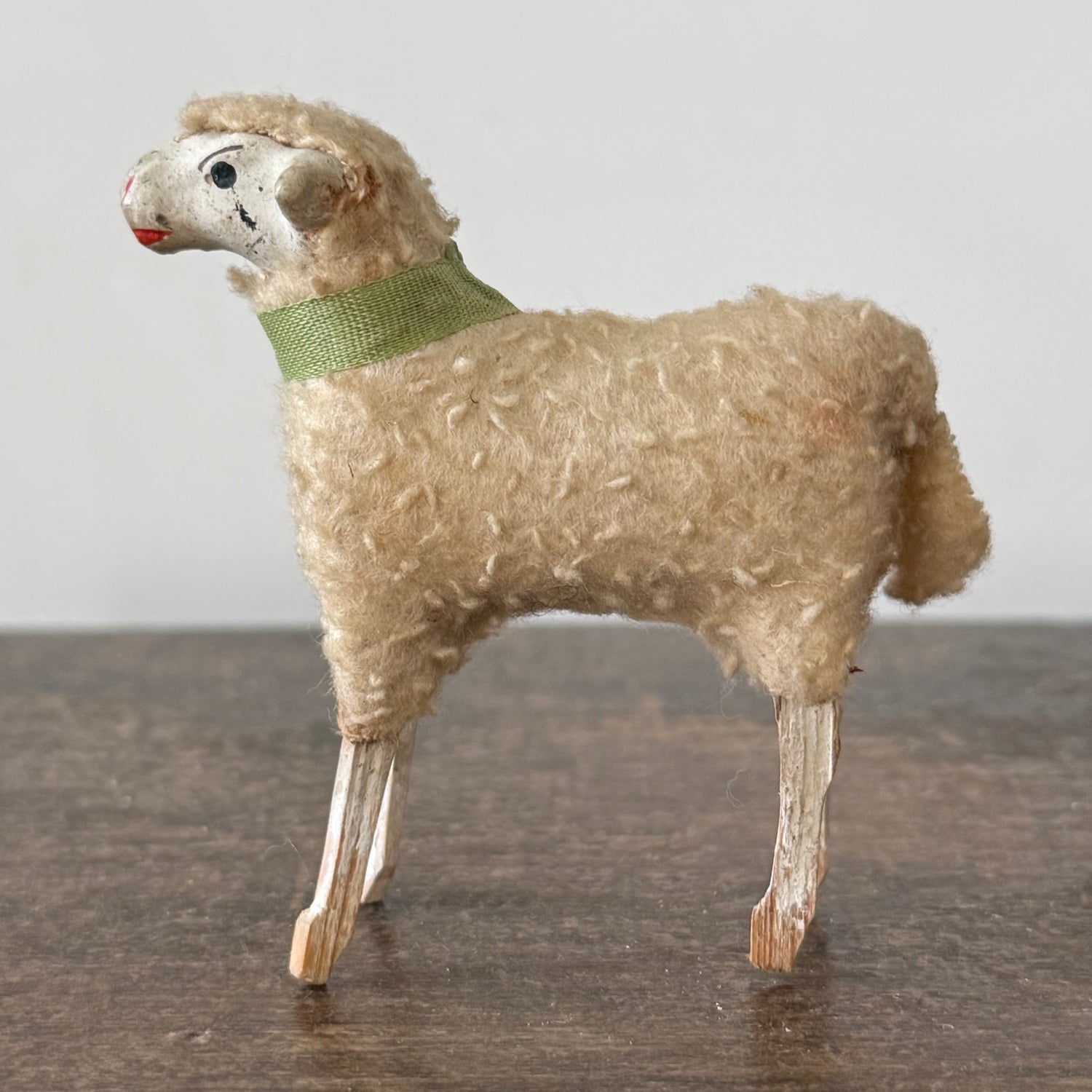 Antique German Putz Sheep Set Erzgebirge Nativity Figures c1920