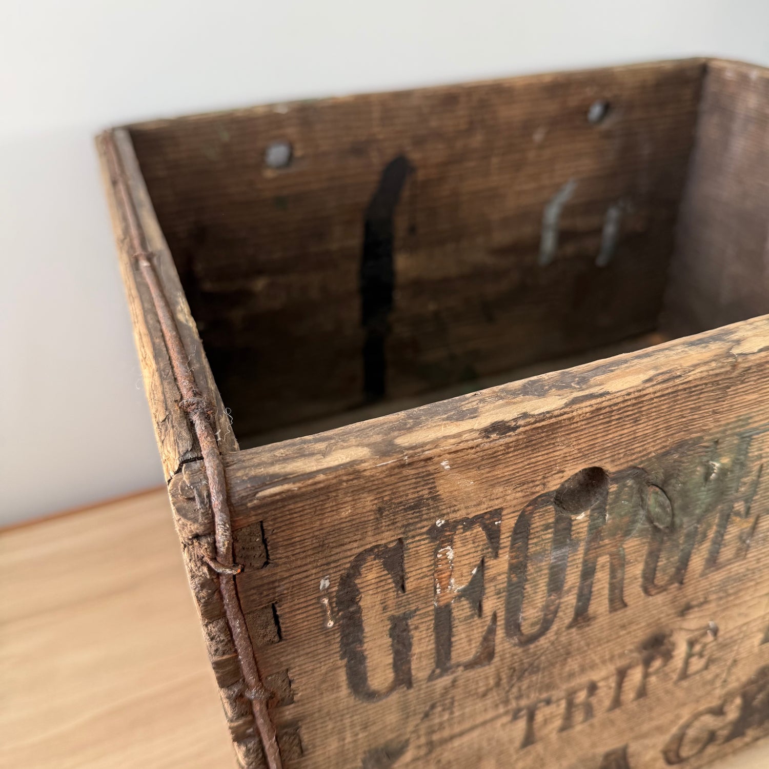 George Monk Ltd Wooden Trade Crate Tripe Dressing Blackburn c1920