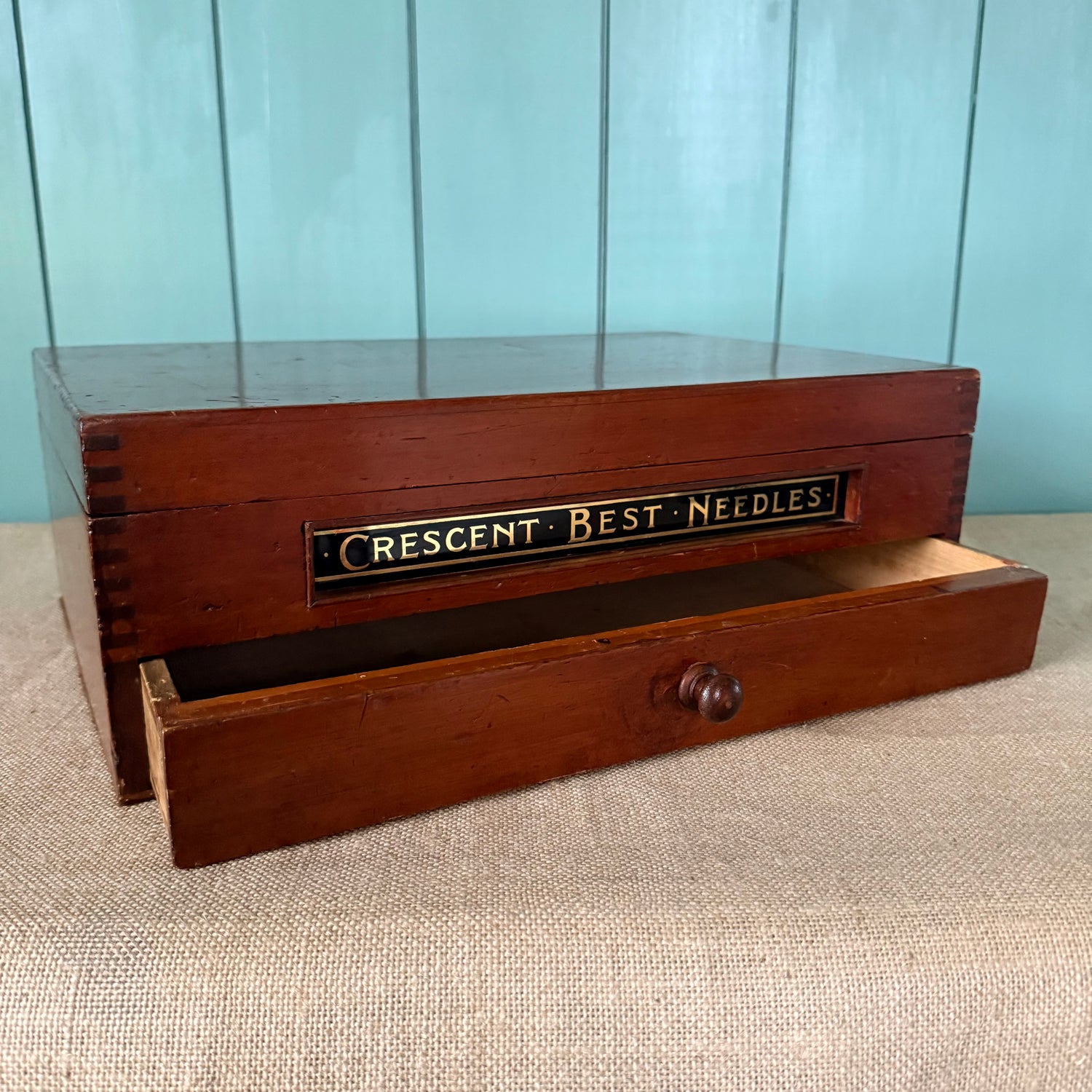 Antique Crescent Best Needles Haberdashery Shop Display Cabinet