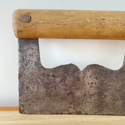 Antique Herb Chopper – Forged Iron with Wooden Handle, 19th–Early 20th Century Kitchenalia