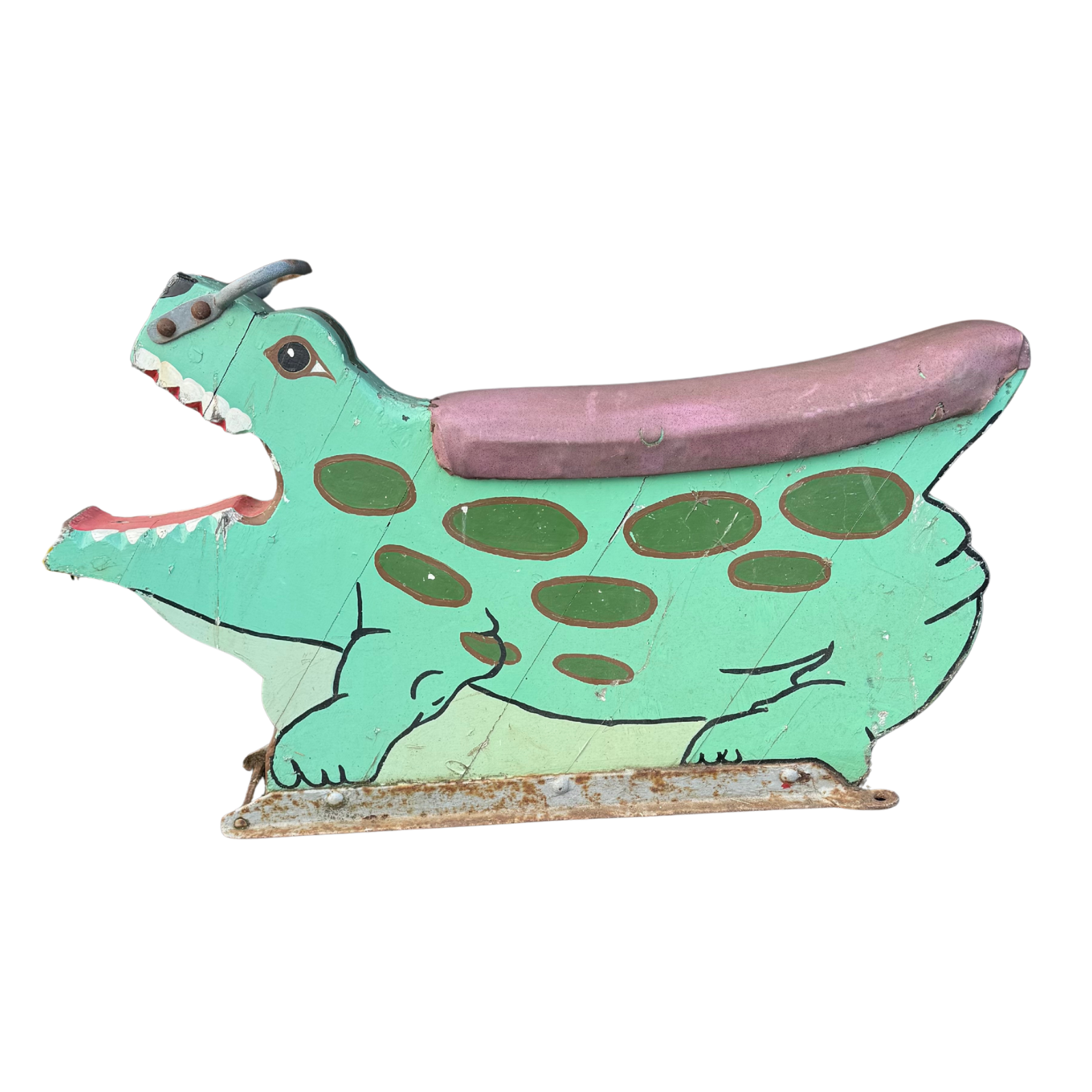 Early Painted Fairground Crocodile Seat Folk Art c.1900-1930