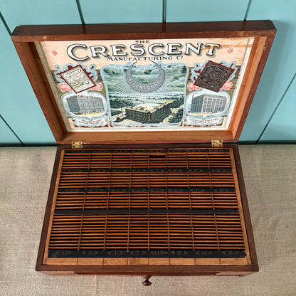 Antique Crescent Best Needles Haberdashery Shop Display Cabinet