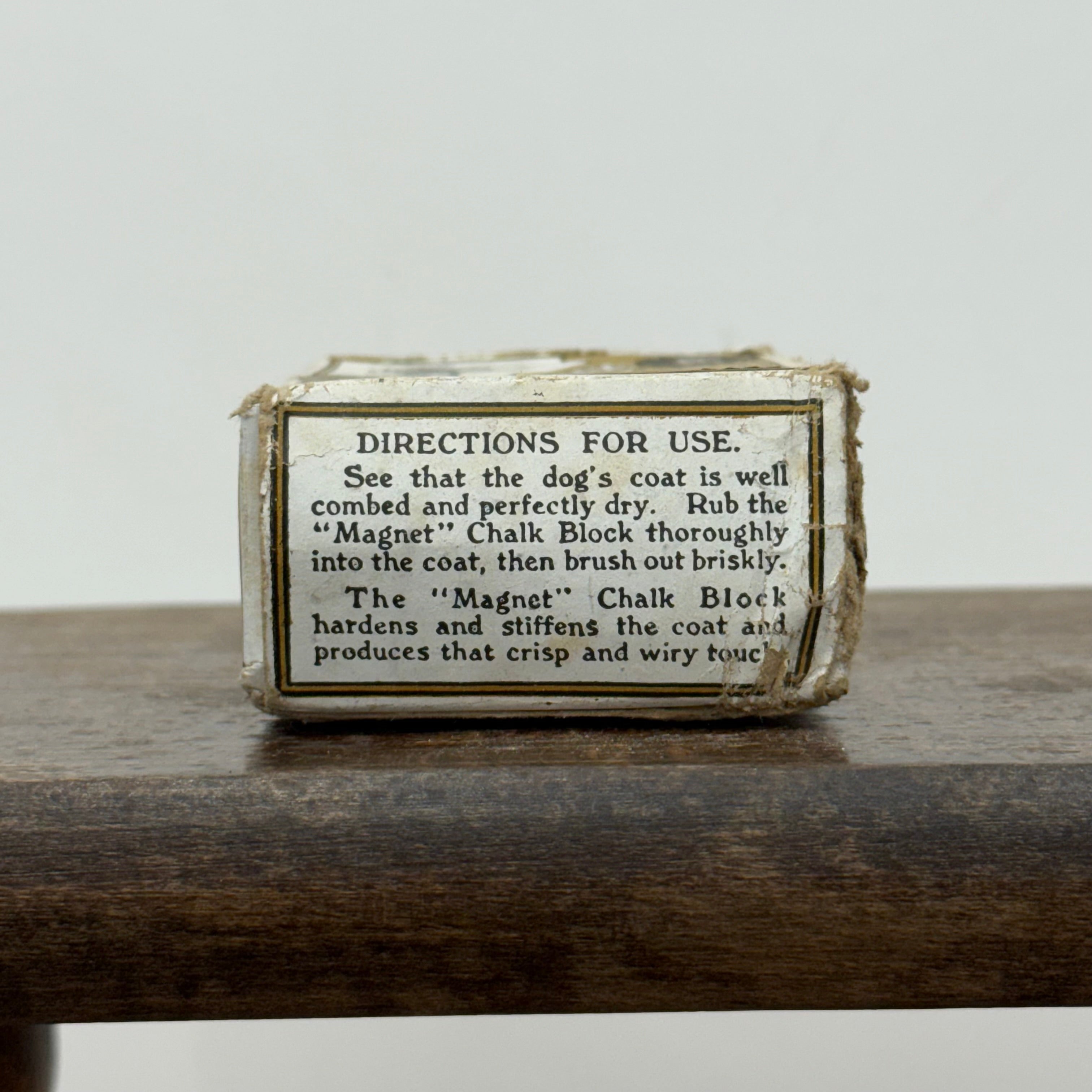 Antique Magnet Brand Antiseptic Chalk Block Dog Grooming Box c.1900–1920