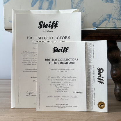 Steiff British Collectors Teddy 2012 Limited Edition Boxed With Certificate