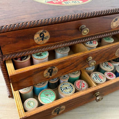 Rare Pre-War SILCARN Machine Twist British Haberdashery Shop Cabinet c.1930