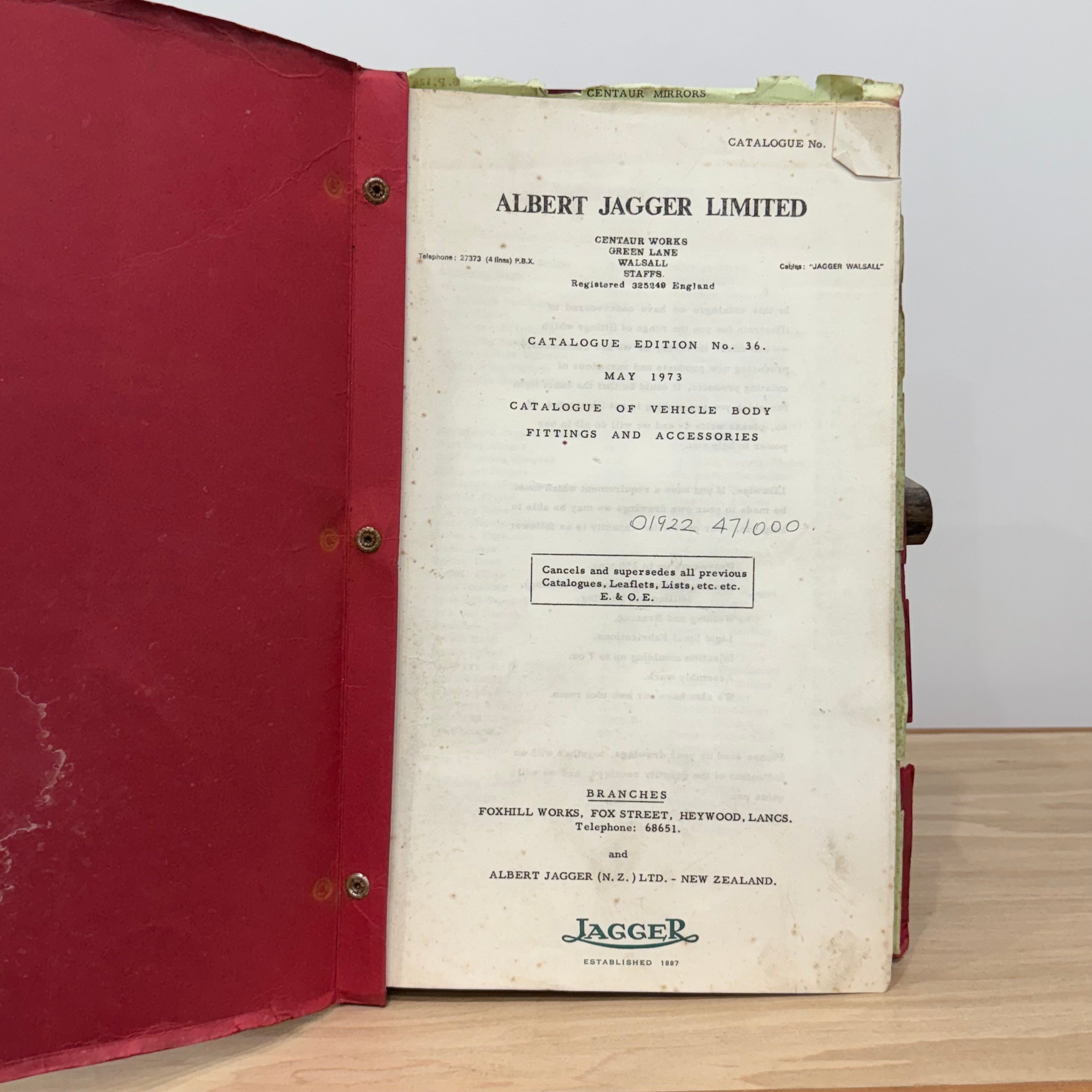 Albert Jagger Vehicle Body Fittings Catalogue 1973 Commercial Parts