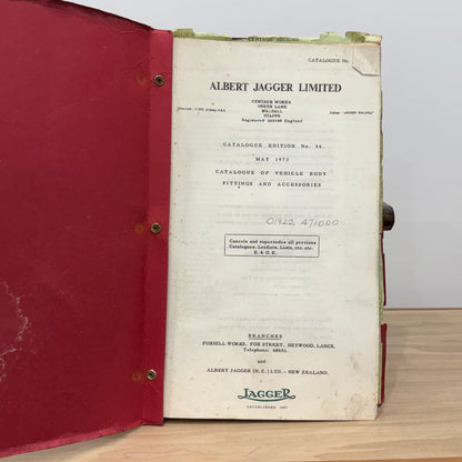 Albert Jagger Vehicle Body Fittings Catalogue 1973 Commercial Parts