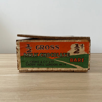 Vintage Lyons’ Milk Chocolate Wooden Advertising Box c.1920-30s