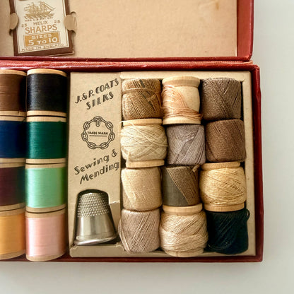 RESERVED: 1930s J. &amp; P. Coats Sewing &amp; Mending Companion Boxed Sewing Kit