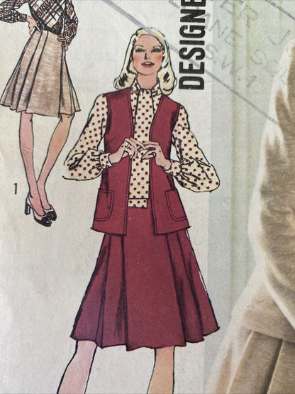 Simplicity 5730 Womens Size 12 Dress Cardigan Vest *