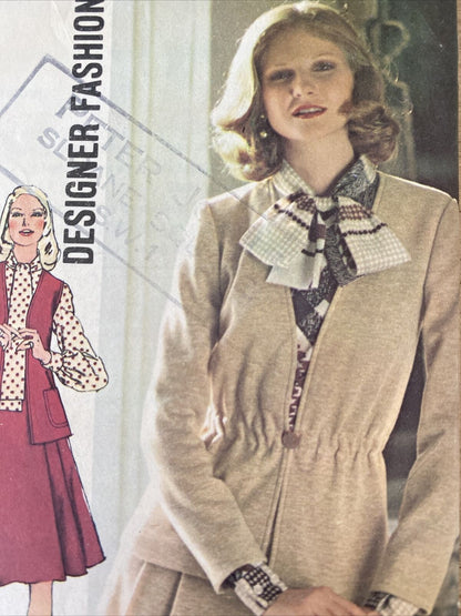 Simplicity 5730 Womens Size 12 Dress Cardigan Vest *