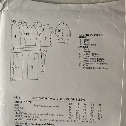 Weldons 8234 Womens Size 16 Jacket Skirt FF *